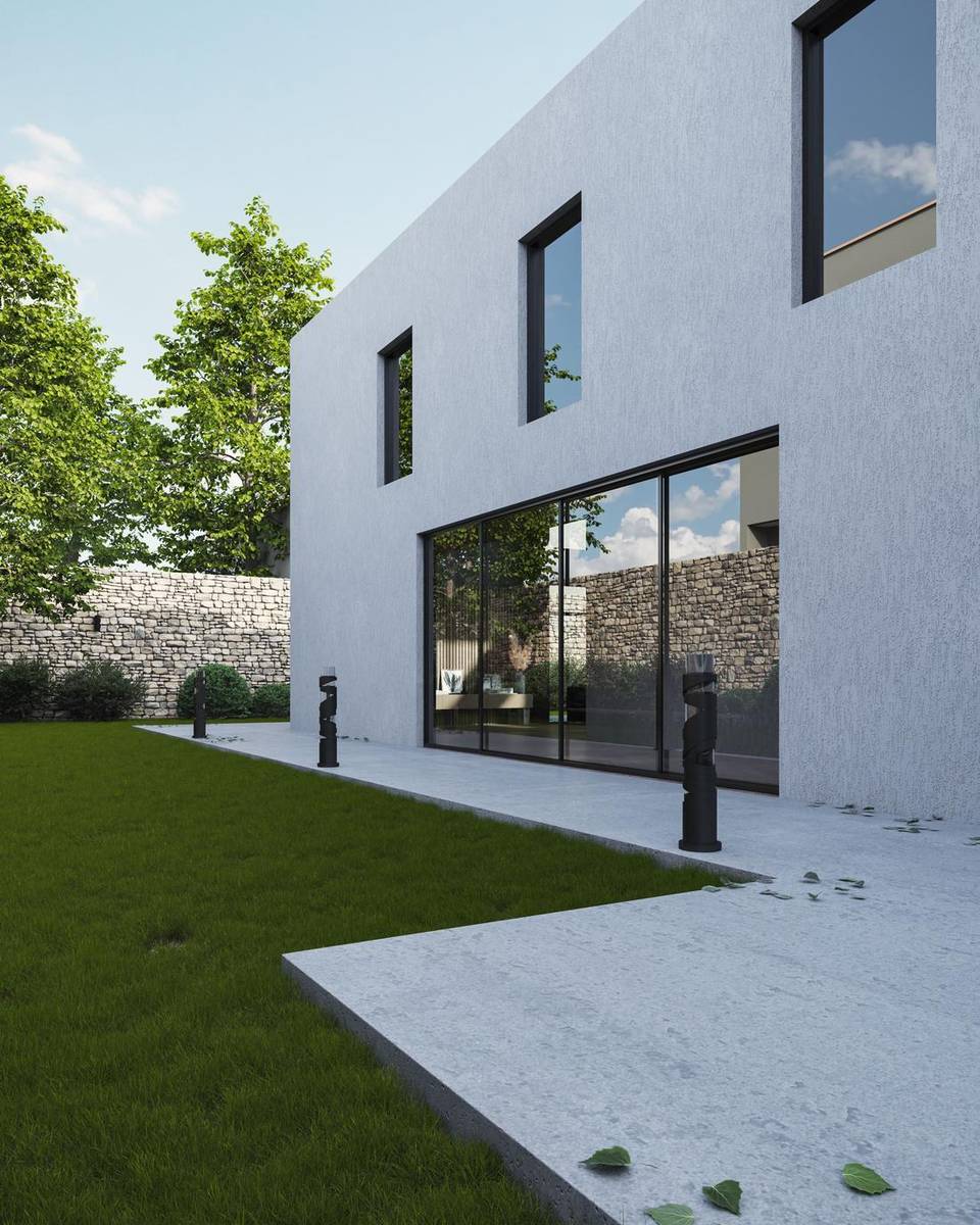 Villa contemporaine, rendu architectural extérieur